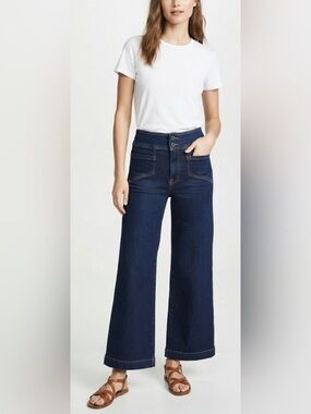 Bagatelle Collection New York High-Rise Double-Button Wide-Leg Jeans